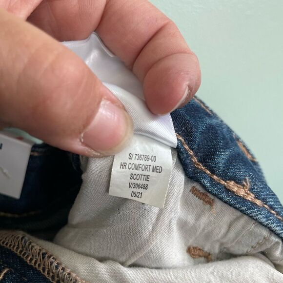 NWT Old Navy High Rise Scottie Dark Blue Denim Button-Front Skirt Sz 2 - Picture 6 of 7